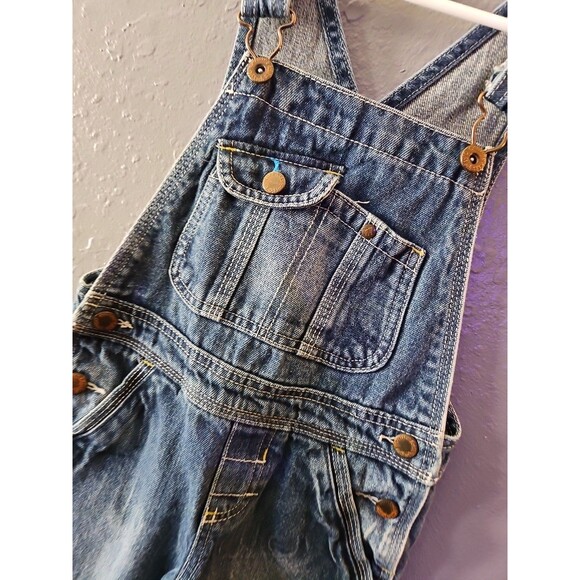 Genuine Kids Osh Kosh Overalls Size 4T 24" Waist Blue Denim Jean Overalls (A286) - Picture 3 of 8